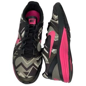 Nike Dual Fusion Geometric Print Pink,Black,Gray Women's Sz 8 Low Top Sneakers